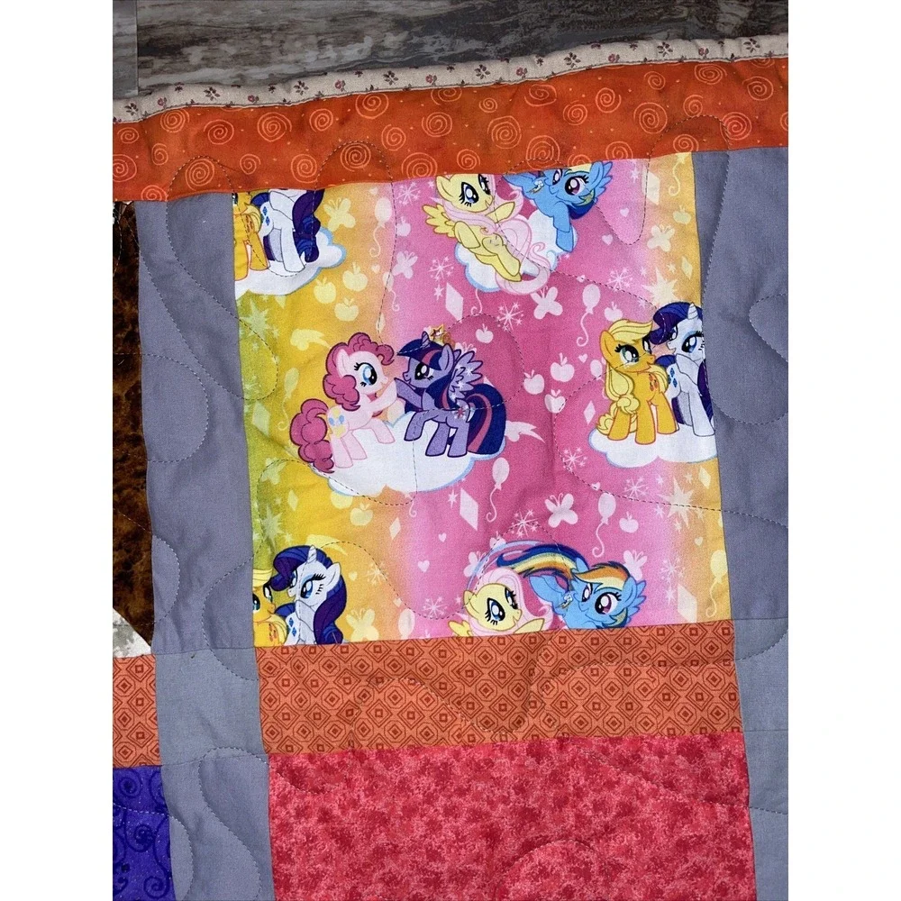 Handmade girls quilt Frozen princess Anna Elsa quilt blanket Flannel Lined 88x66